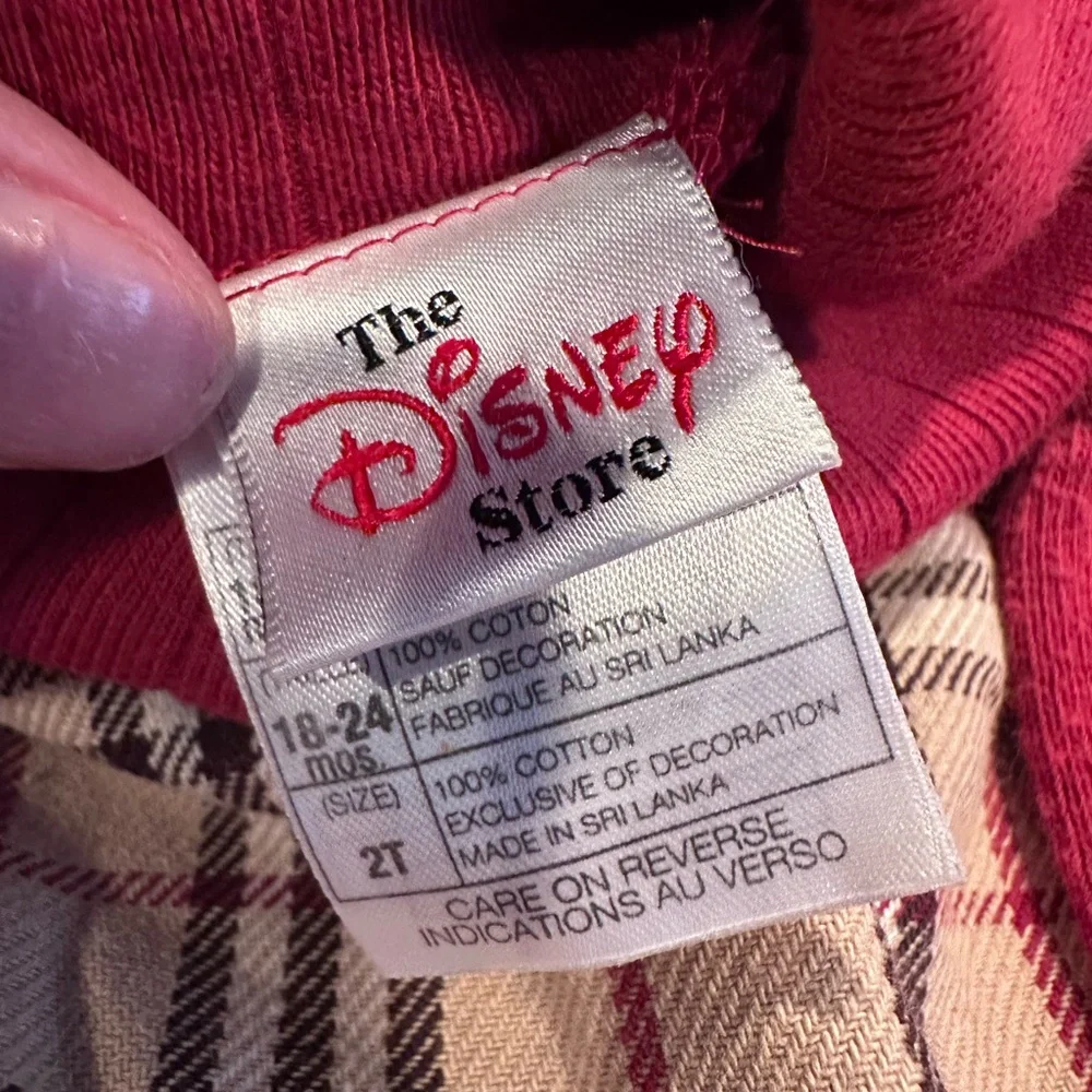 Toddler Vintage Disney Store Winnie The Pooh Plaid Dress with Socks 18-24 Months